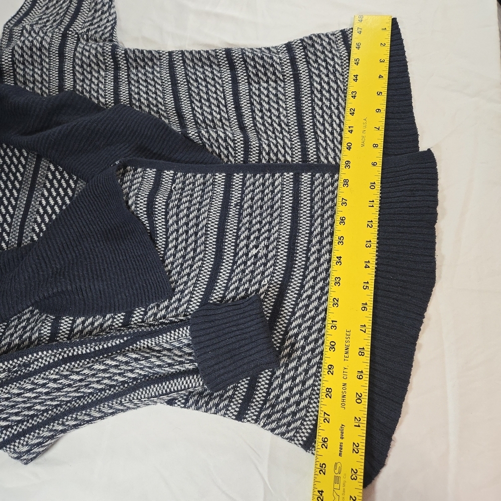 Women's Navy and White Striped Sweater - Picture 5 of 7